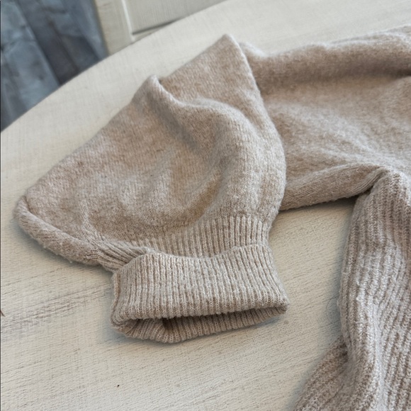 Women's Cream Mock T-neck Sweater - Picture 4 of 5